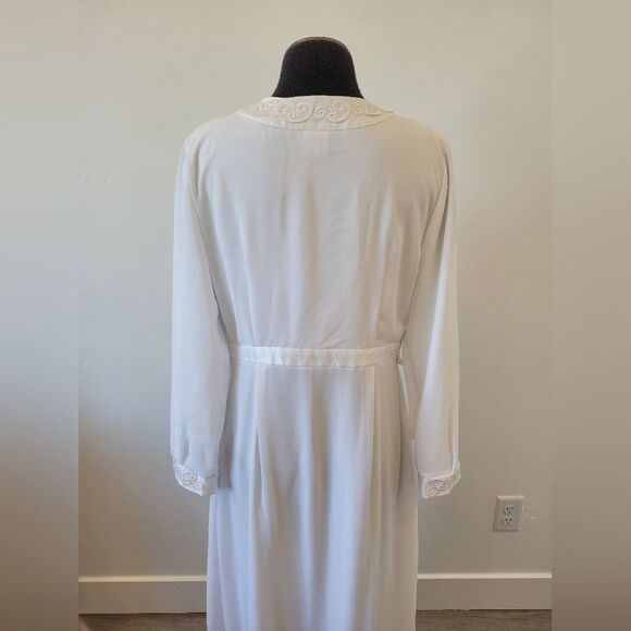 White Elegance Temple Dress Wedding Modest Church Maxi Front Zipper Medium - Picture 5 of 13